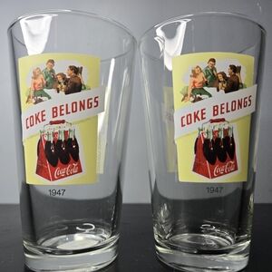 Vintage Libbey/Coca Cola Pint Glasses Set of 2